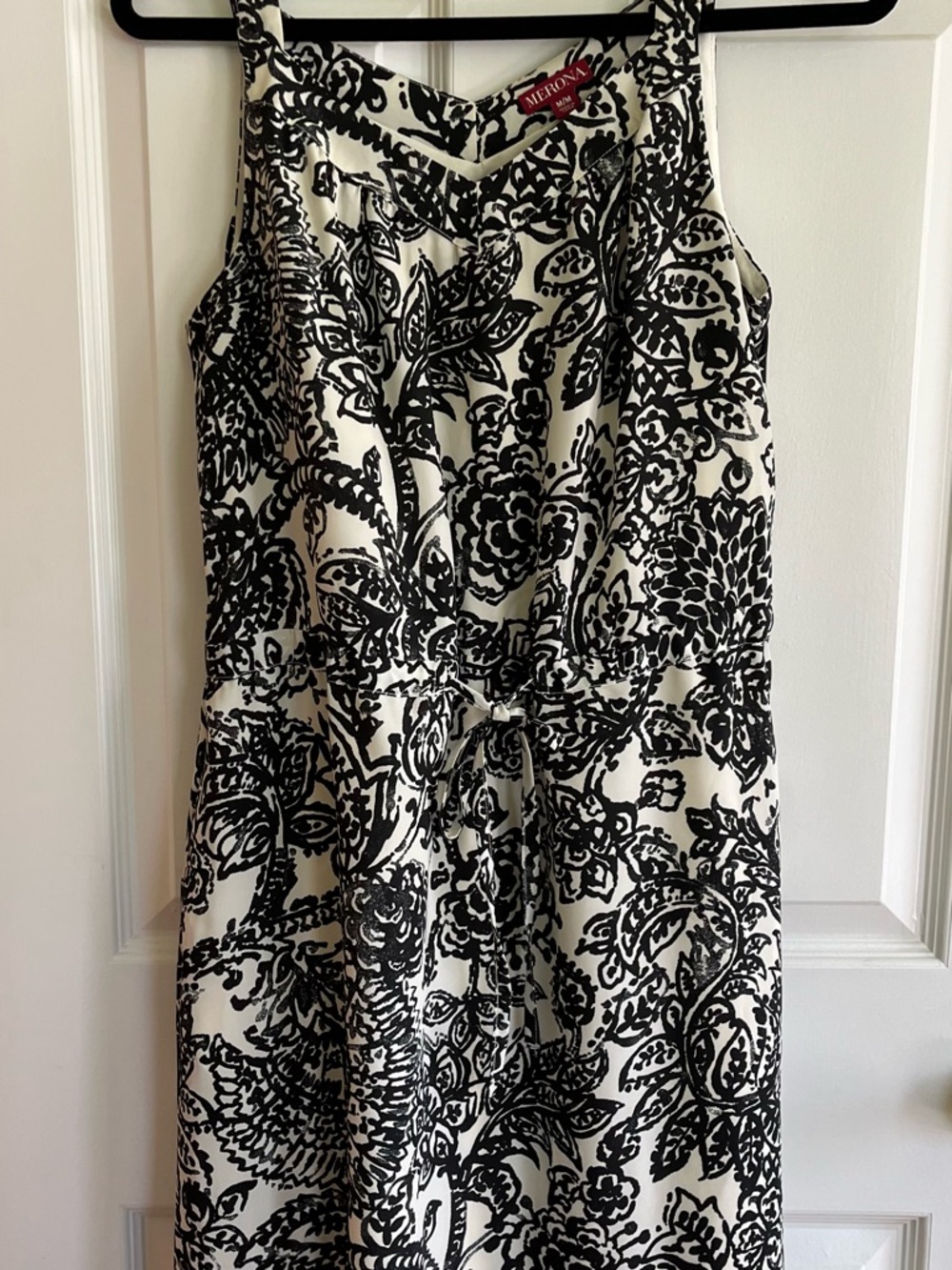 Merona Black & White Floral Print Sleeveless Dress